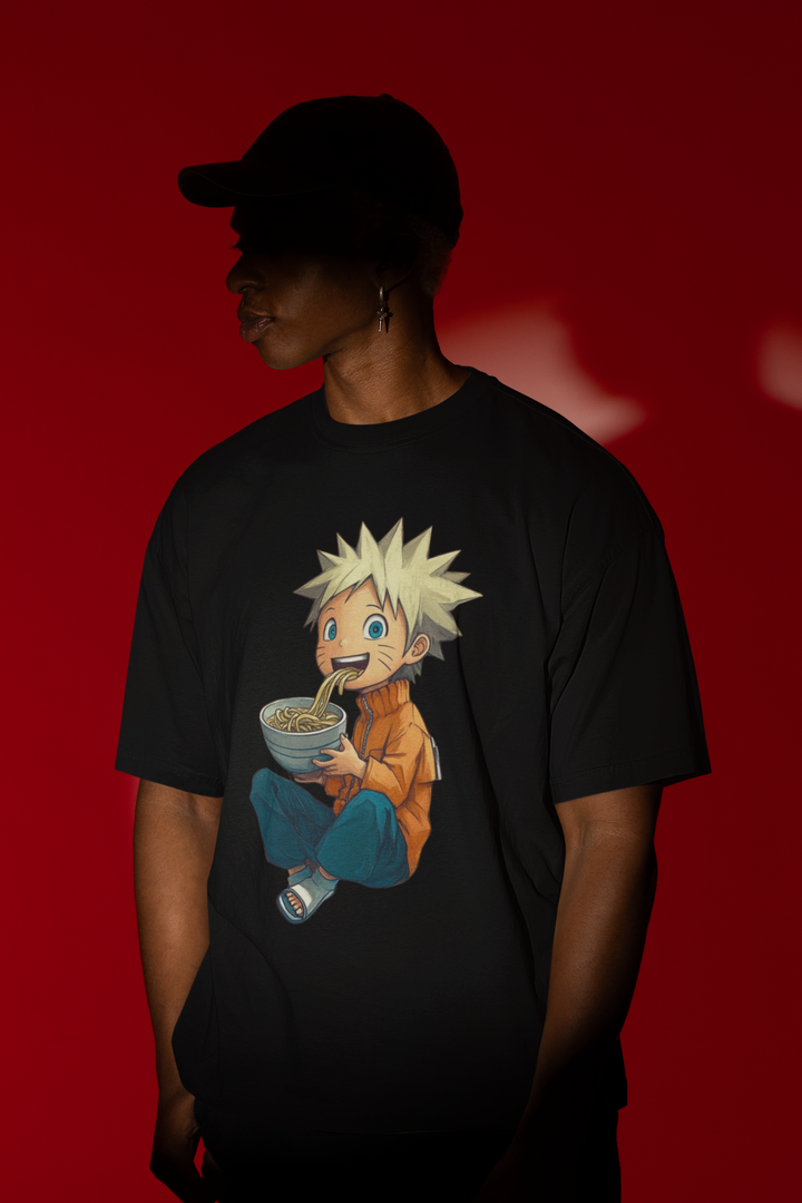 Black Naruto Ramen Graphic T-Shirt