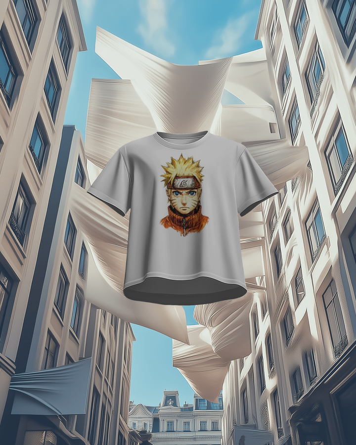 Naruto Anime Oversized T-Shirt in White in air