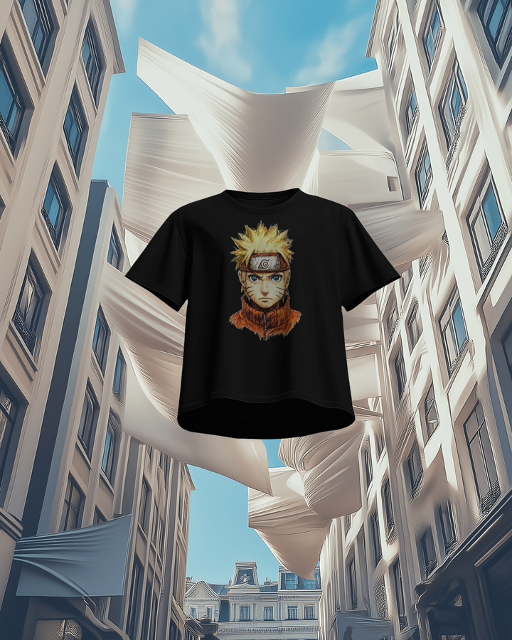 Naruto Anime Oversized T-Shirt in Black in air