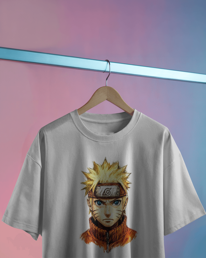 Close-Up Naruto Anime Print white T-Shirt