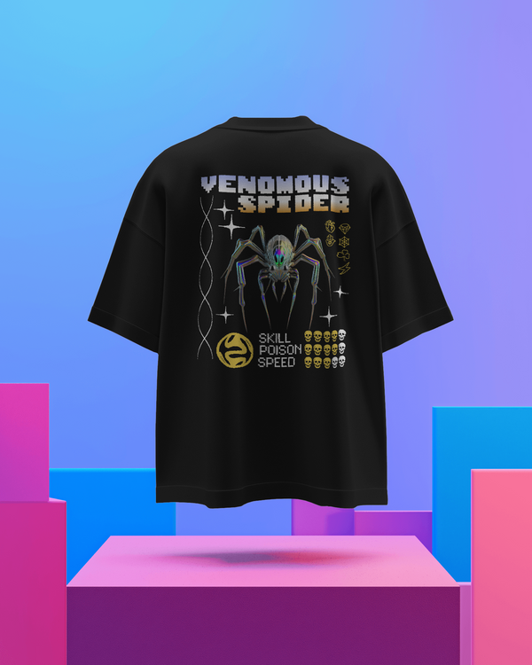 Oversized T-Shirt Men Venomous Spider Graphic