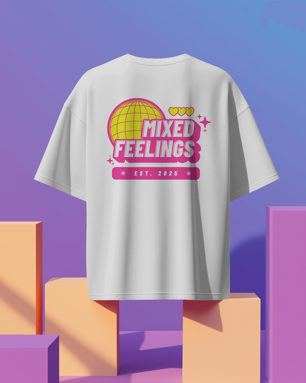 Mixed Feelings Oversized T-Shirt - Fun Graphic Design