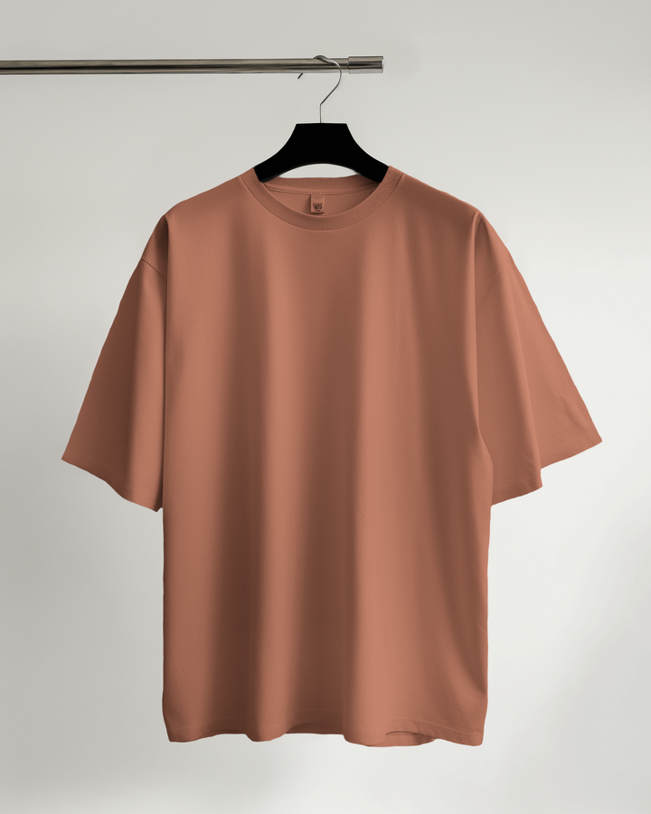 Coral oversized t-shirt for men made from premium cotton